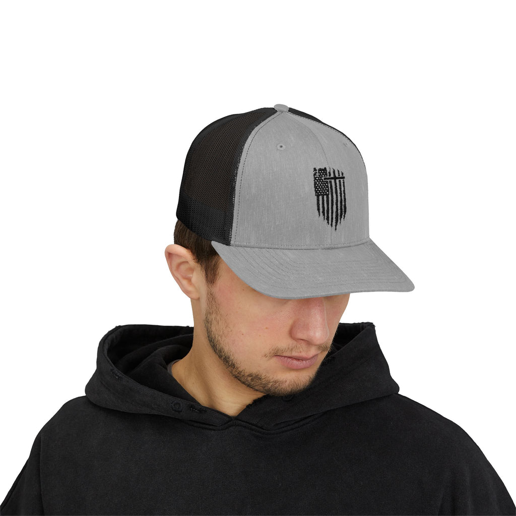 Snapback Cap Cross American Flag