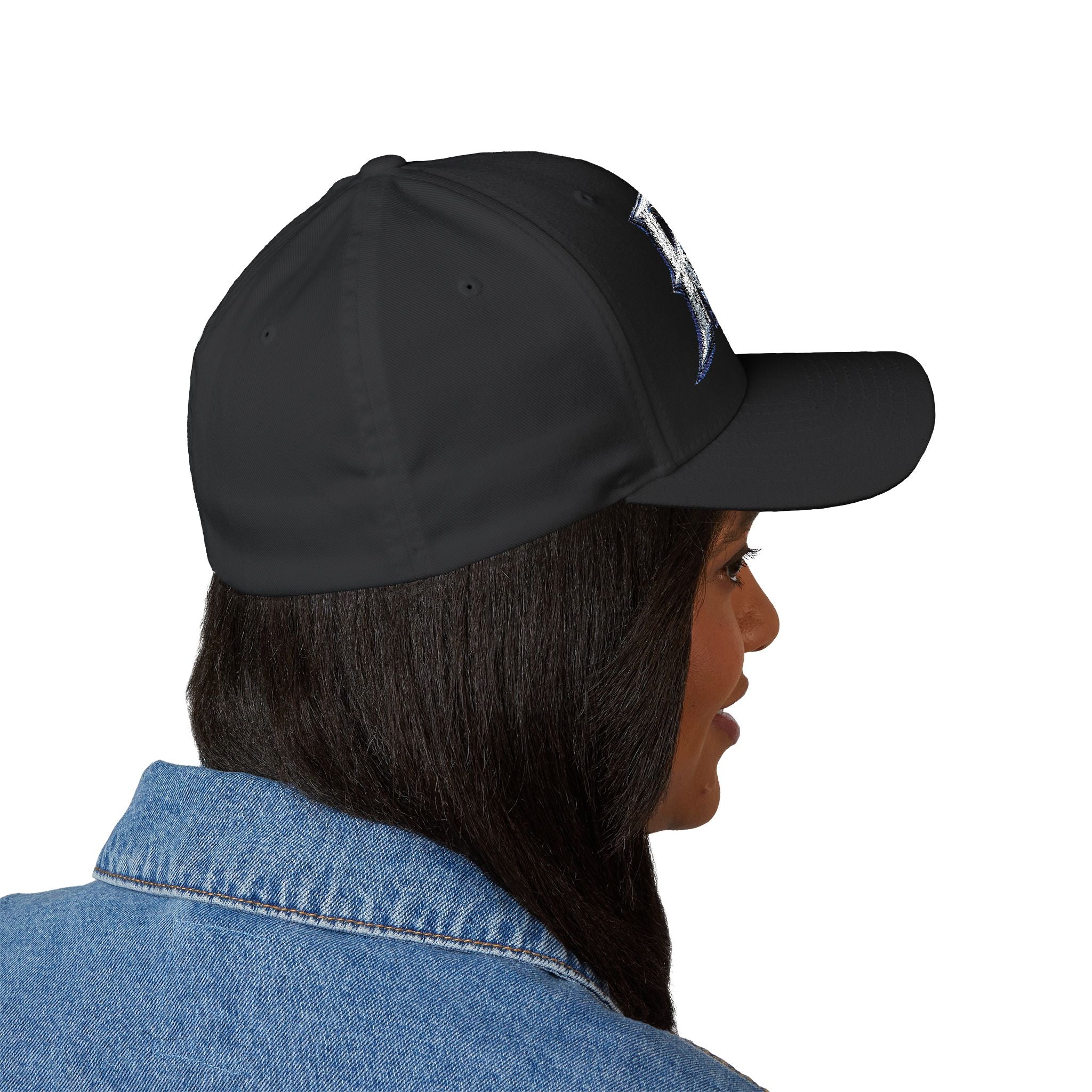 Embroidered R2R Logo Cap — Black Structured Baseball Hat