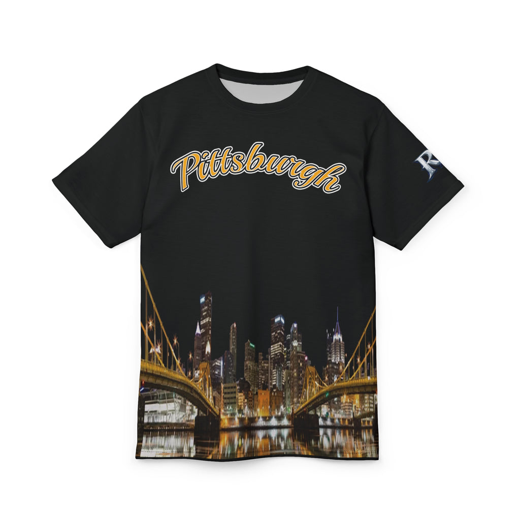 Pittsburgh Skyline Night Design — Steel City After Dark Graphic Tee