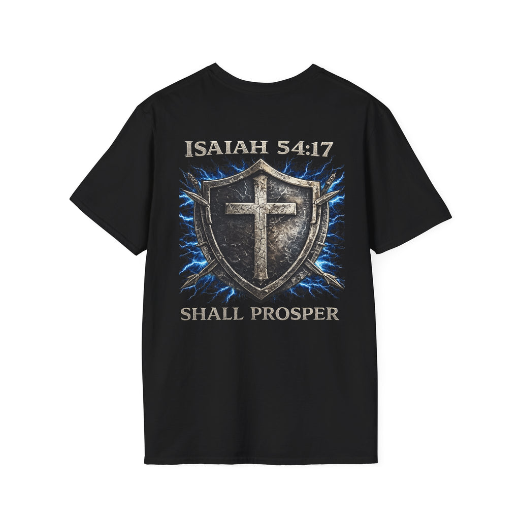 Isaiah 54:17 Shield T-Shirt — Forged Faith