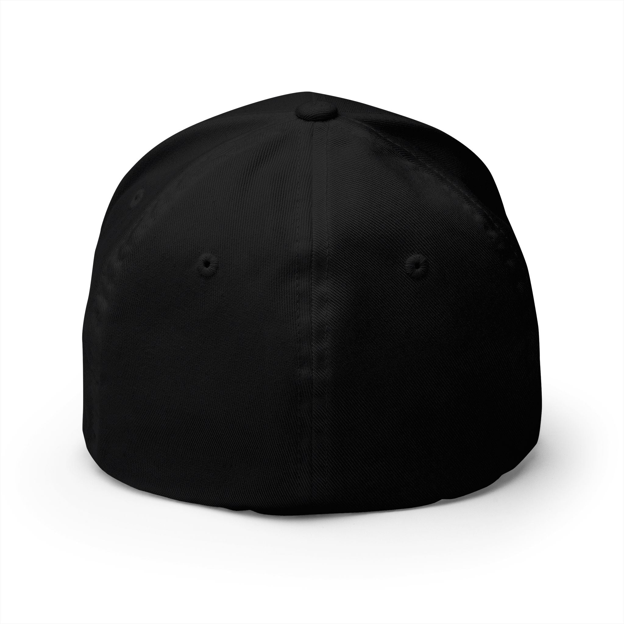 Embroidered R2R Logo Cap — Black Structured Baseball Hat