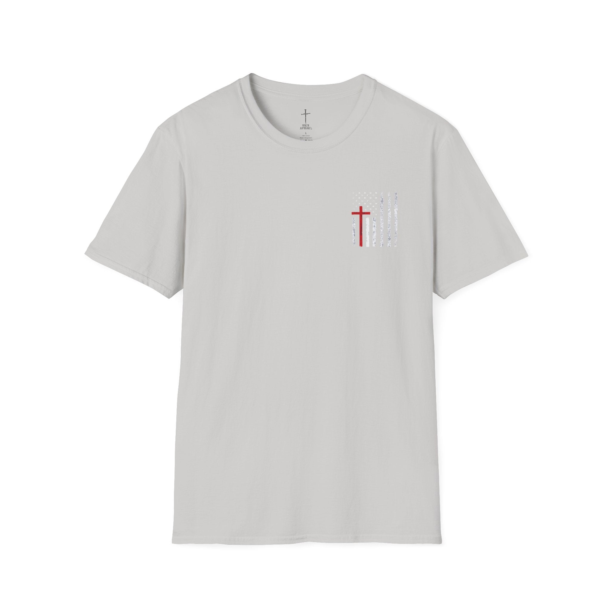 Christian Flag T-Shirt – “American by Birth, Christian by the Grace of God”