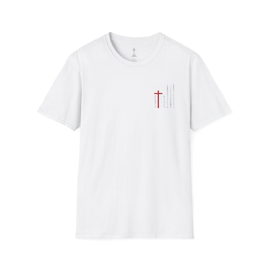 Christian Flag T-Shirt – “American by Birth, Christian by the Grace of God”
