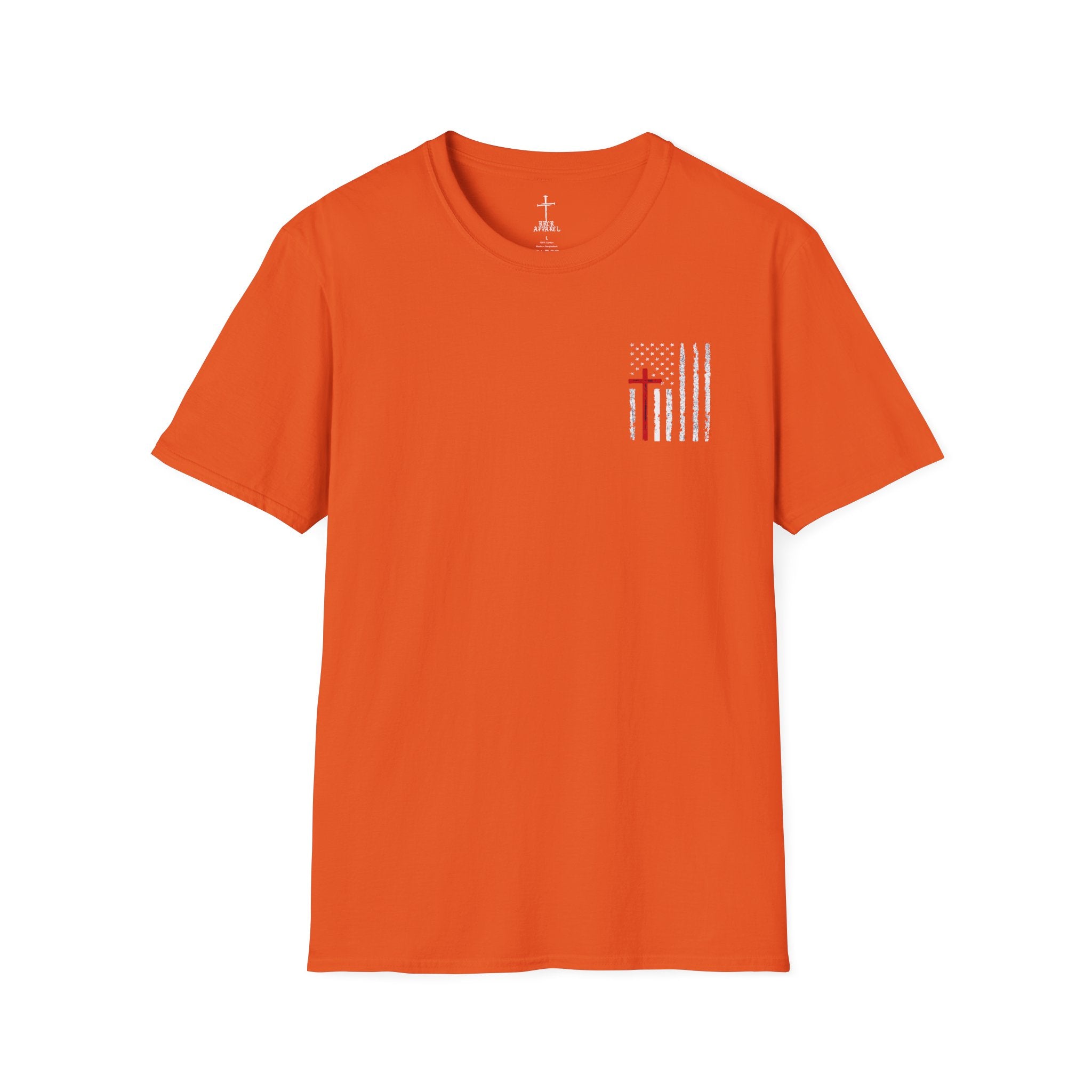 Christian Flag T-Shirt – “American by Birth, Christian by the Grace of God”