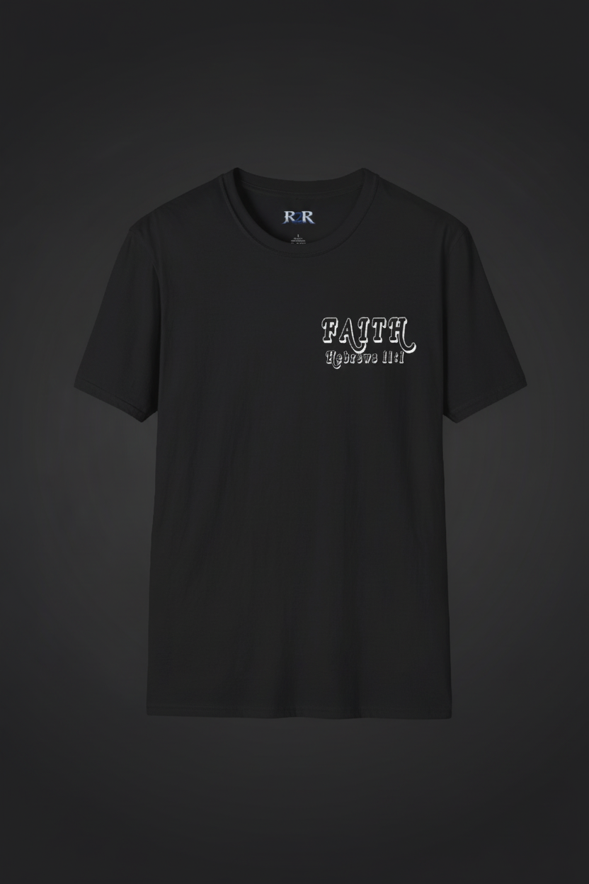 Faith Hebrews 11:1 T-Shirt on dark background